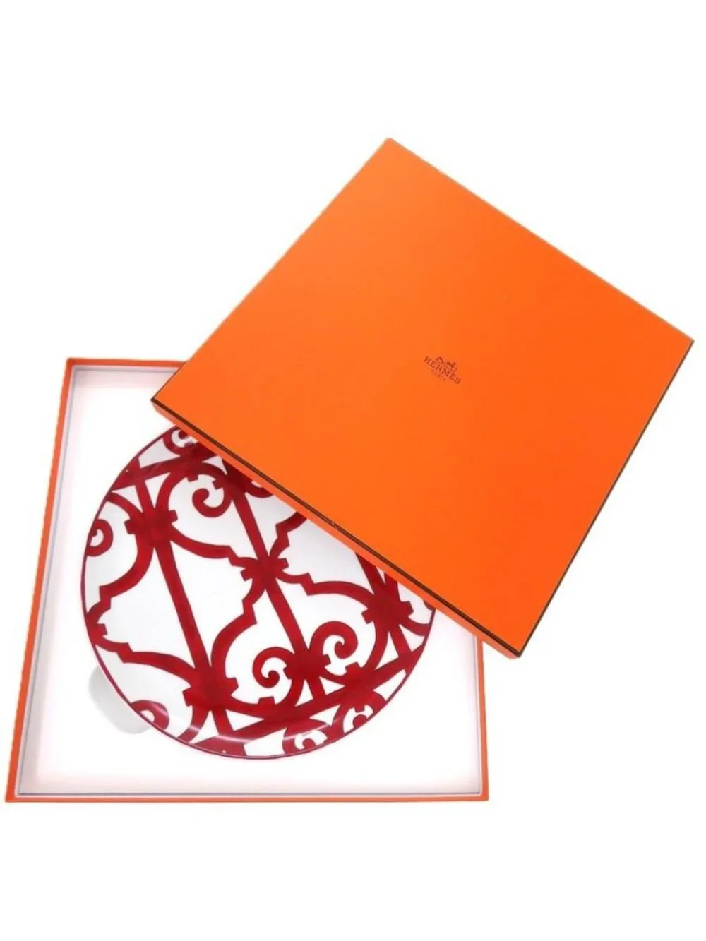 Hermes Gadarkivir Tableware Pottery Red Plate 0335